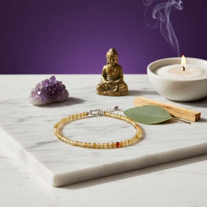 Citrine Crystal Anklet (2mm)