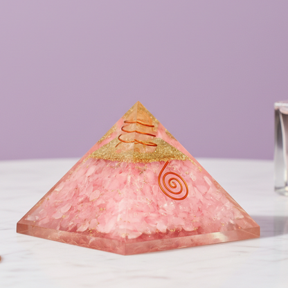 Rose Quartz Crystal Pyramid