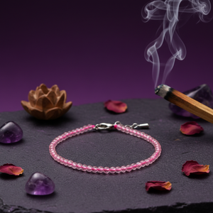 Rose Quartz Stone Anklet (2mm)