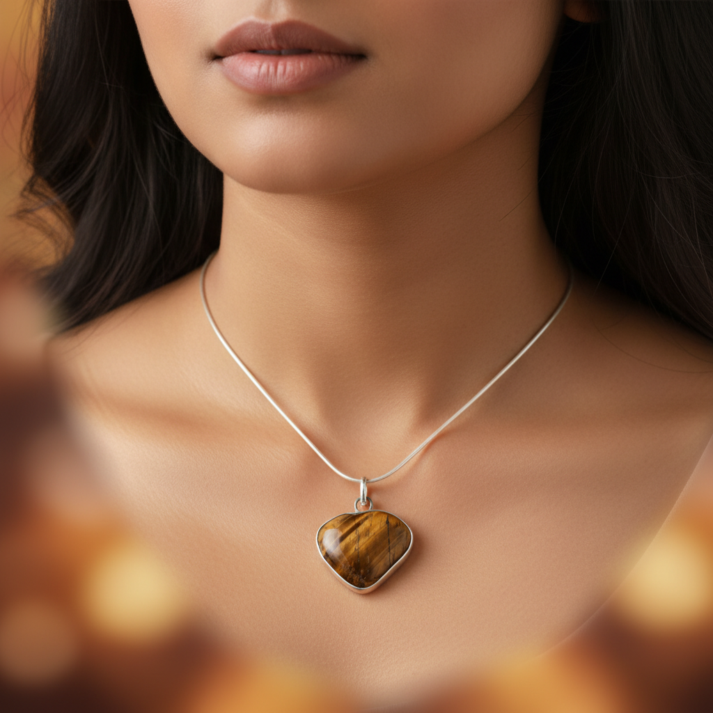 Tiger Eye Heart Necklace