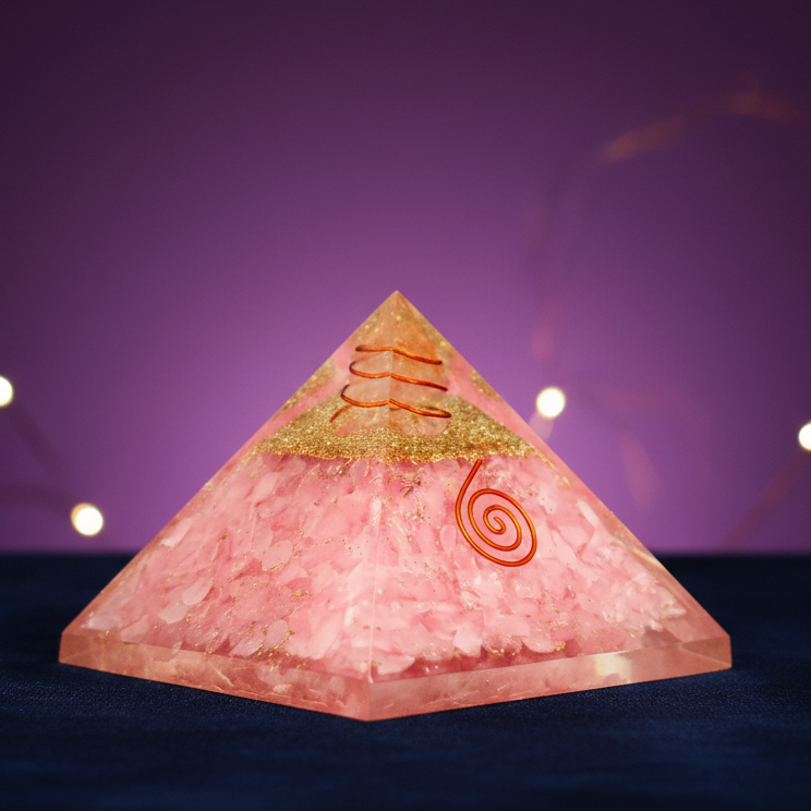 Rose Quartz Crystal Pyramid