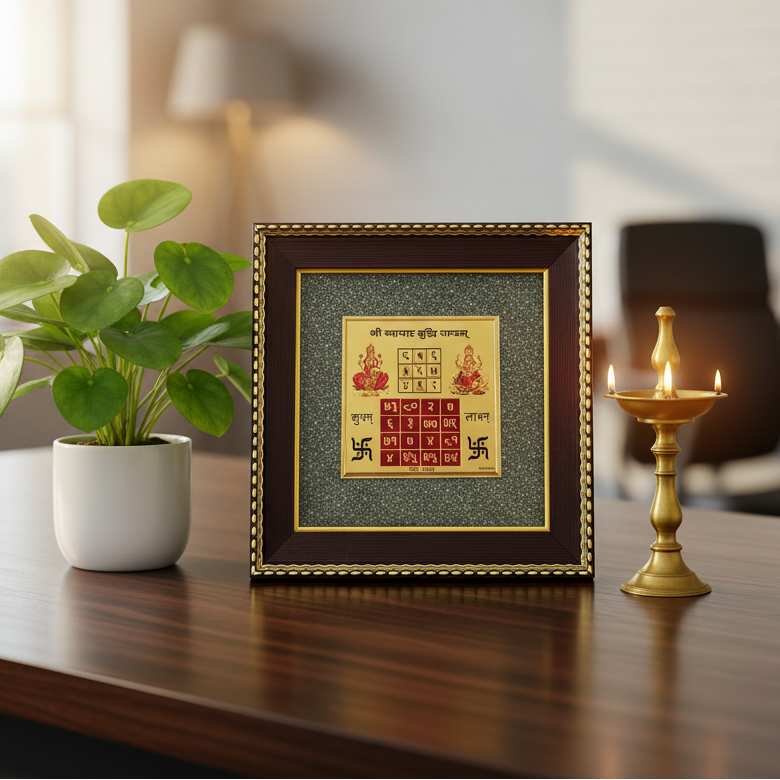 Vyapar Vriddhi Yantra Raw Pyrite Frame