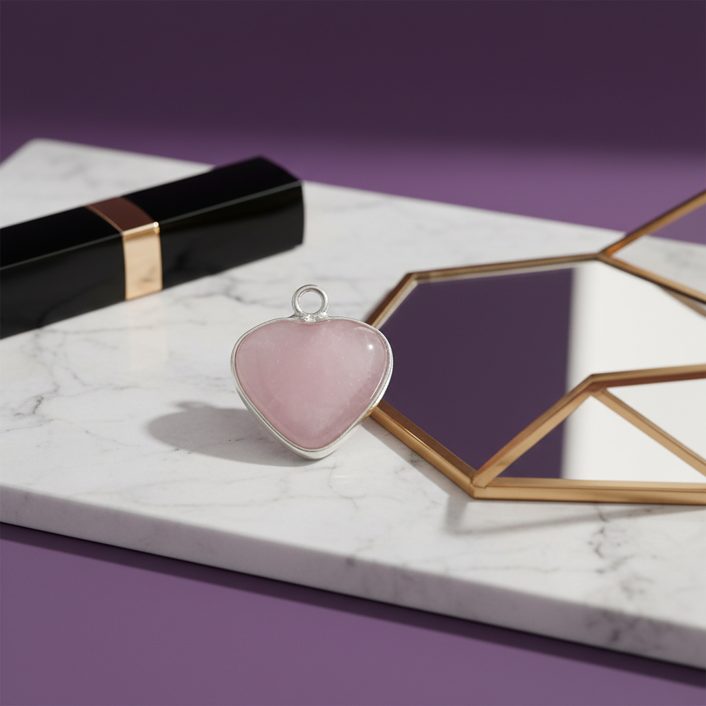Rose Quartz Heart Pendant Necklace
