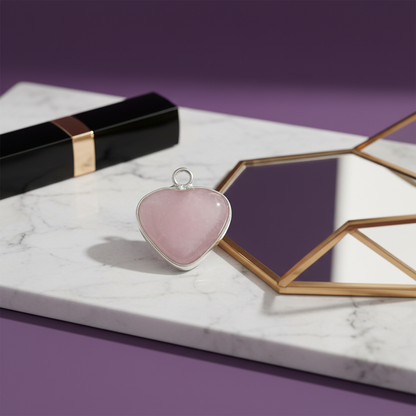 Rose Quartz Heart Pendant Necklace