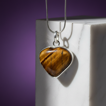 Tiger Eye Heart Necklace