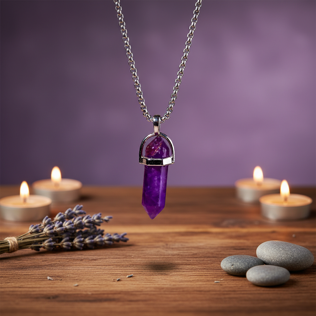 Amethyst Pencil Pendant