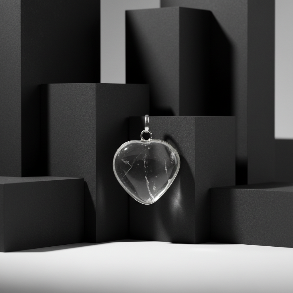 Clear Quartz Heart Pendant