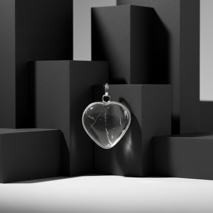 Clear Quartz Heart Pendant