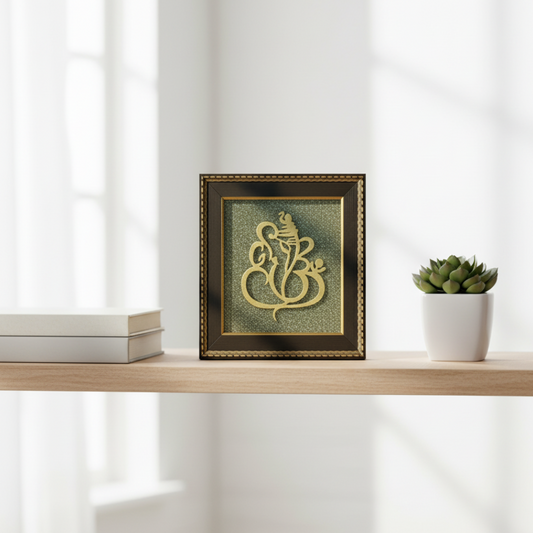 Ganesha Blessings Frame in Pyrite