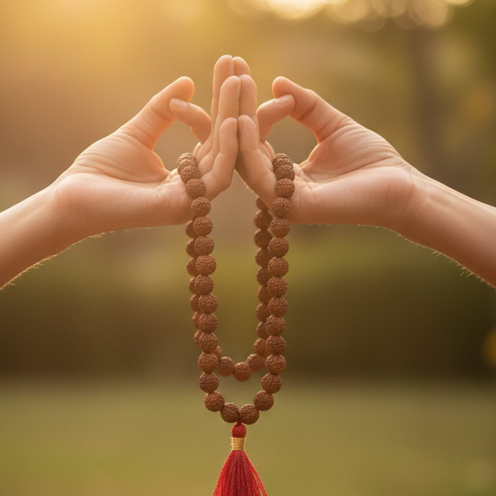 5 Mukhi Rudraksha Knotted Mala (109 Beads) for Meditation, Japa & Spiritual Focus
