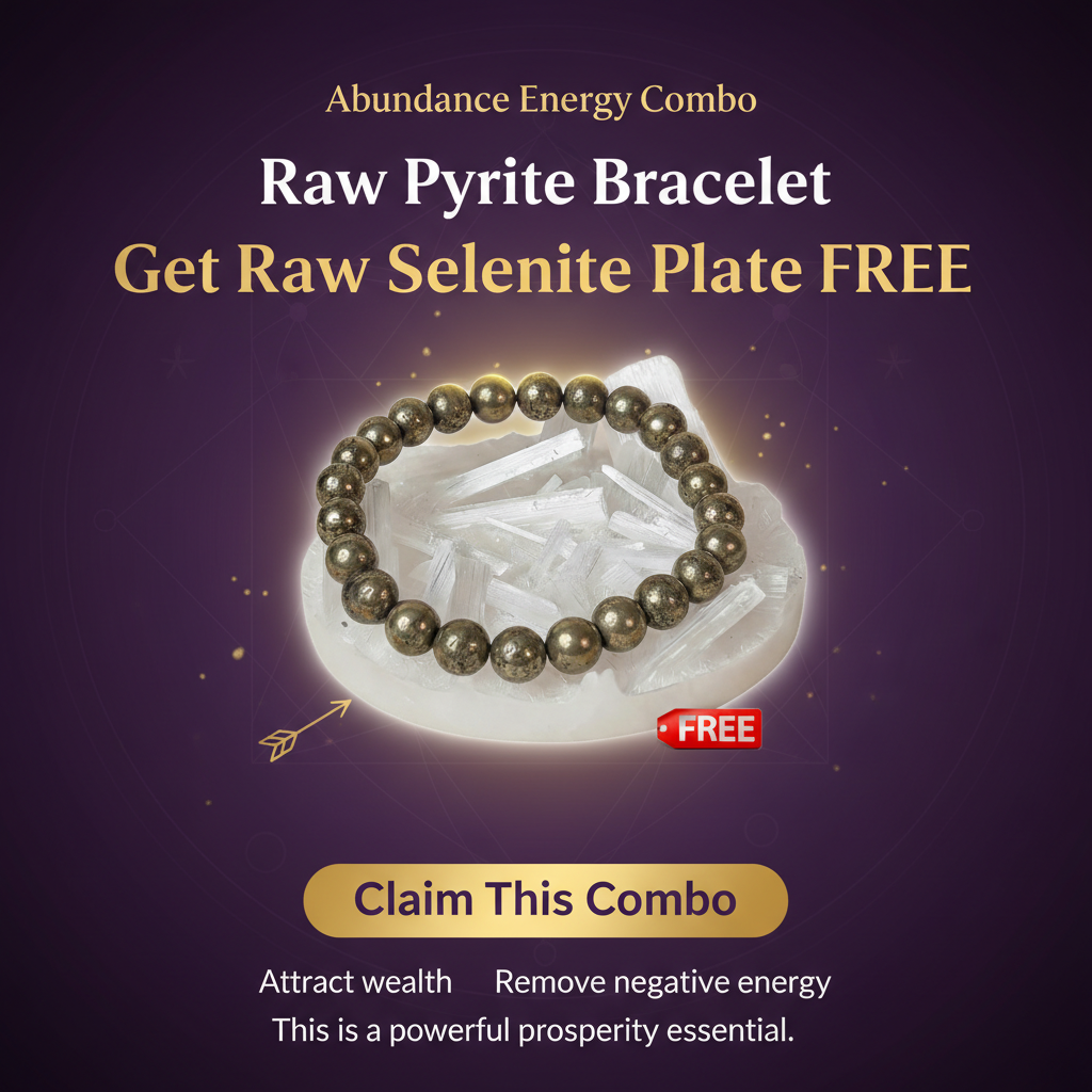 Pyrire Bracelet with Raw Selenite Plante Combo