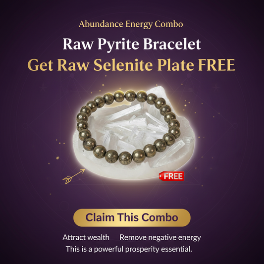 Pyrire Bracelet with Raw Selenite Plante Combo