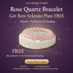Rose Quartz Bracelet with Selenite Plate