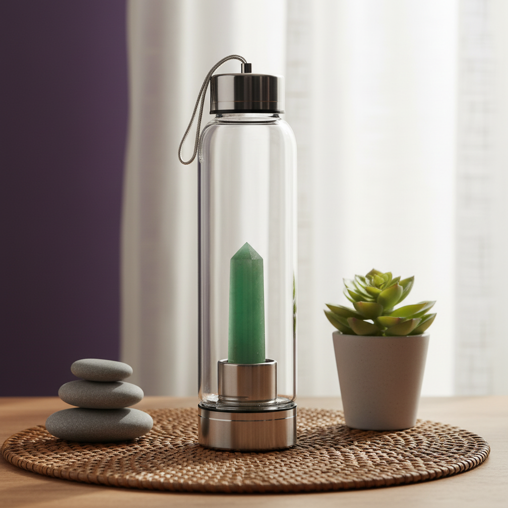 Green Aventurine Crystal Water Bottle