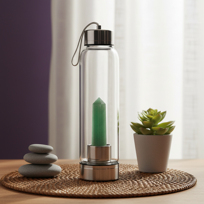 Green Aventurine Crystal Water Bottle