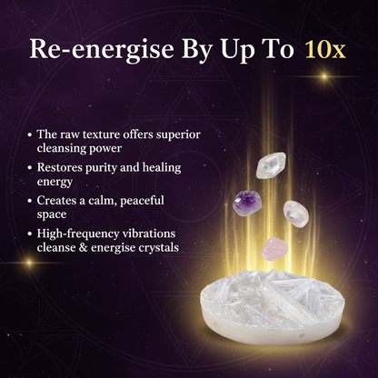 Raw Moroccan Selenite Charging Plate – Cleanse & Recharge Crystals Naturally