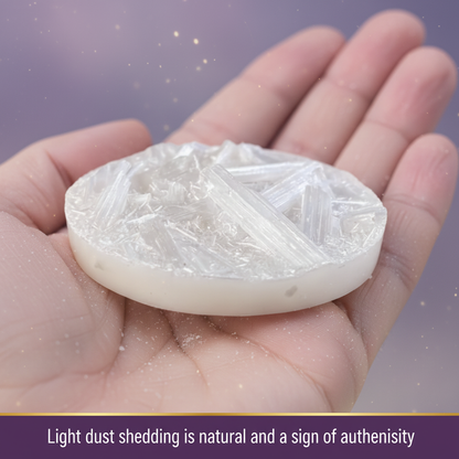 Raw Moroccan Selenite Charging Plate – Cleanse & Recharge Crystals Naturally