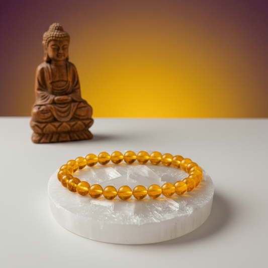 Citrine Bracelet with Free Raw Selenite Plate