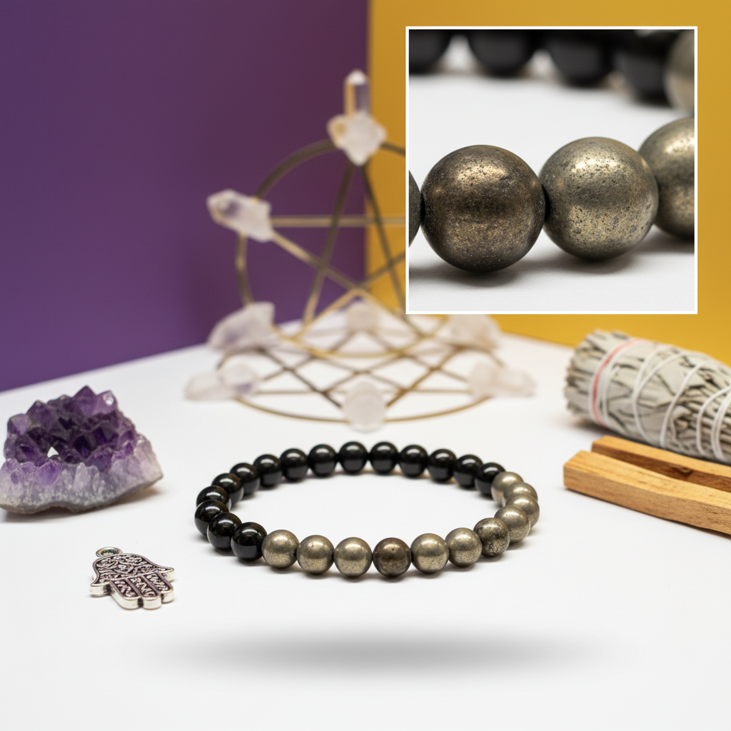 Pyrite & Black Tourmaline Bracelet