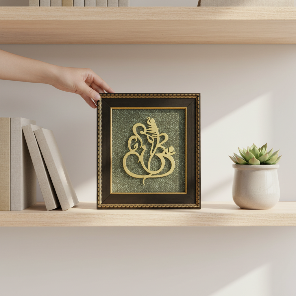 Ganesha Raw Pyrite Frame