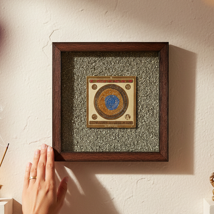 Pyrite Kailash Dhan Raksha Yantra Frame