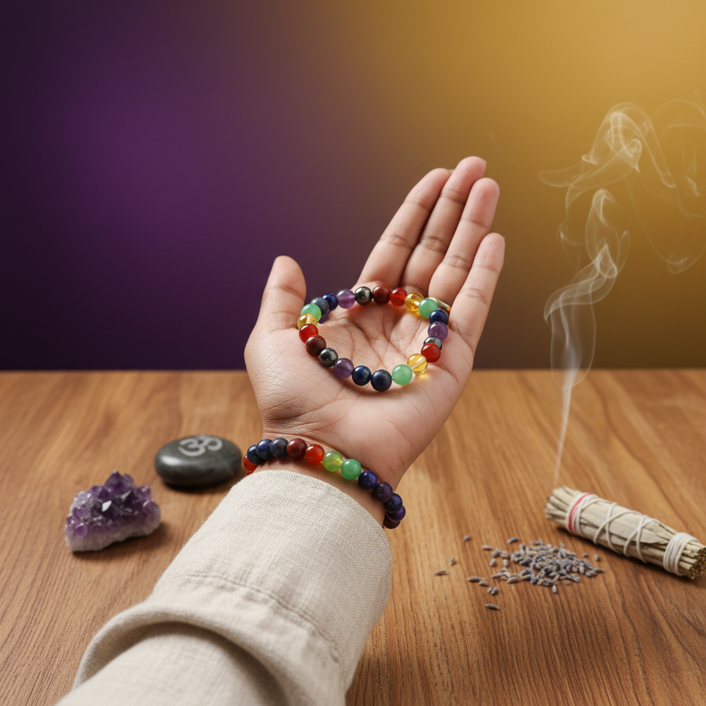 Certified 7 Chakra Bracelet with Natural Stones | Balances Energy & Promotes Harmony