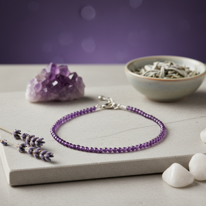 Amethyst Stone Anklet (2mm)