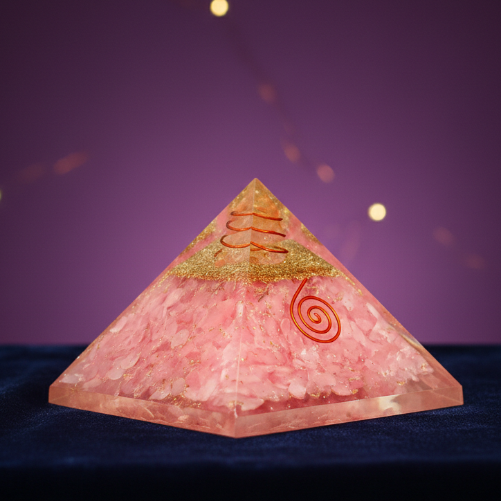 Rose Quartz Crystal Pyramid