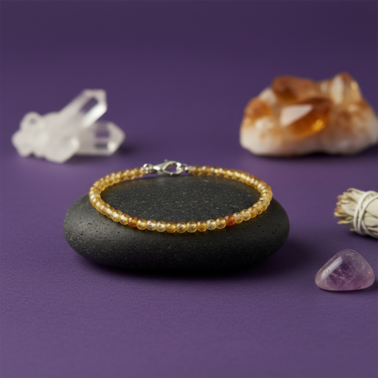 Citrine Crystal Anklet (2mm)