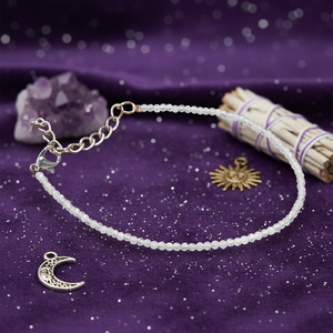 Clear Quartz Stone Anklet (2mm)