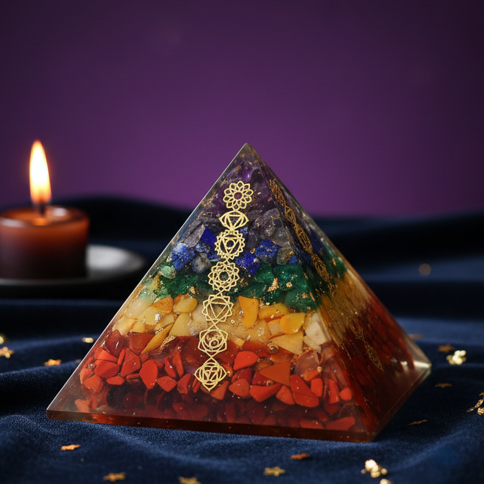 7 Chakra Orgone Pyramid