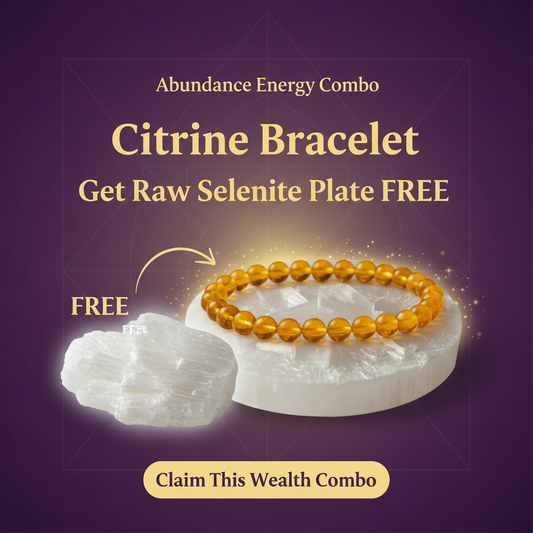 Citrine Bracelet with Free Raw Selenite Plate