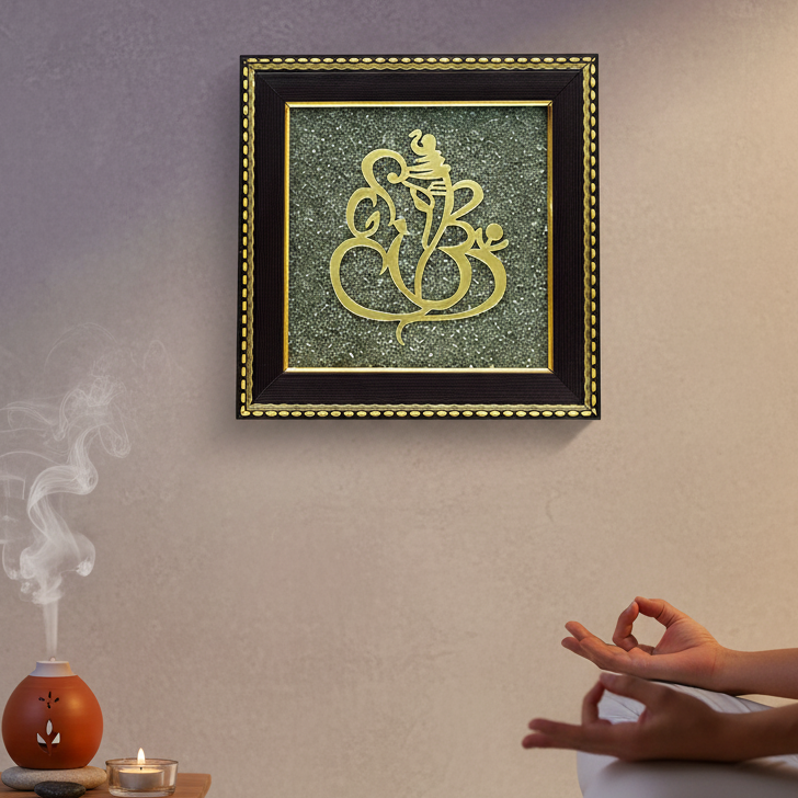 Ganesha Raw Pyrite Frame