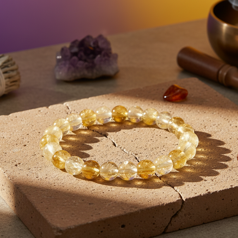 Natural Citrine Bracelet for Wealth, Confidence & Positivity