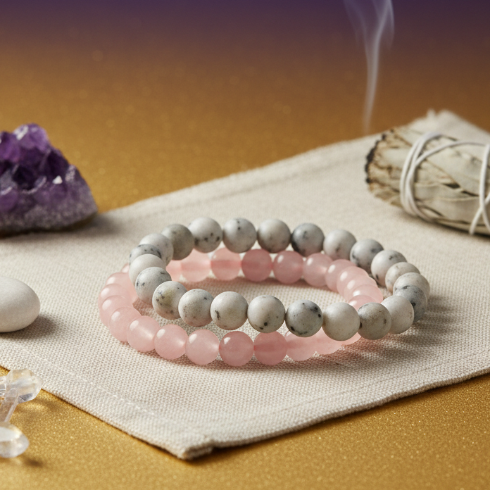 Rose Quartz & Moonstone Bracelets