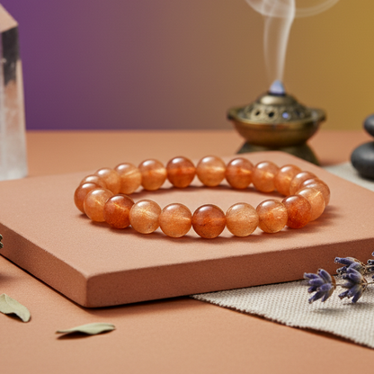 Sunstone Round Beads Bracelet