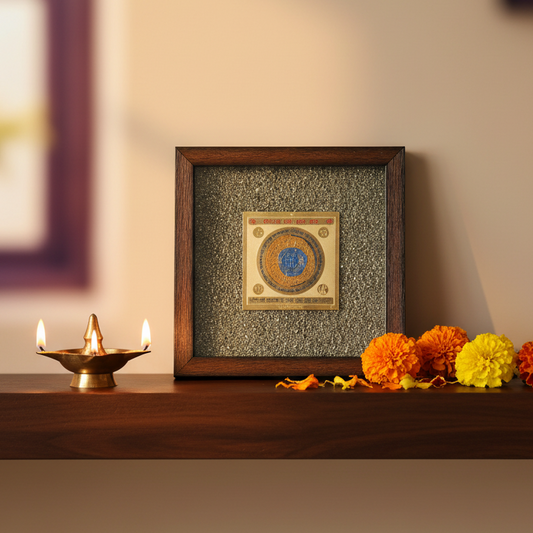Kailash Dhan Raksha Yantra on Raw Pyrite Frame