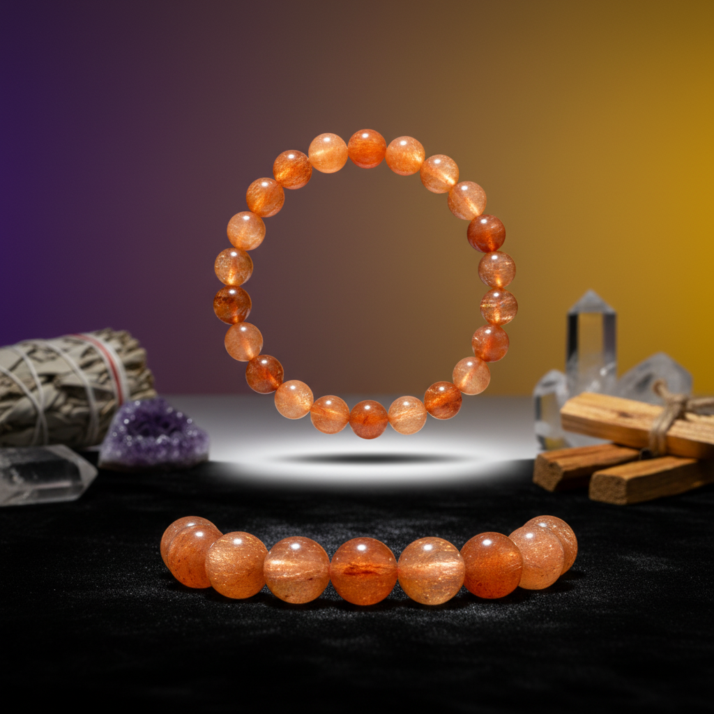 Sunstone Round Beads Bracelet