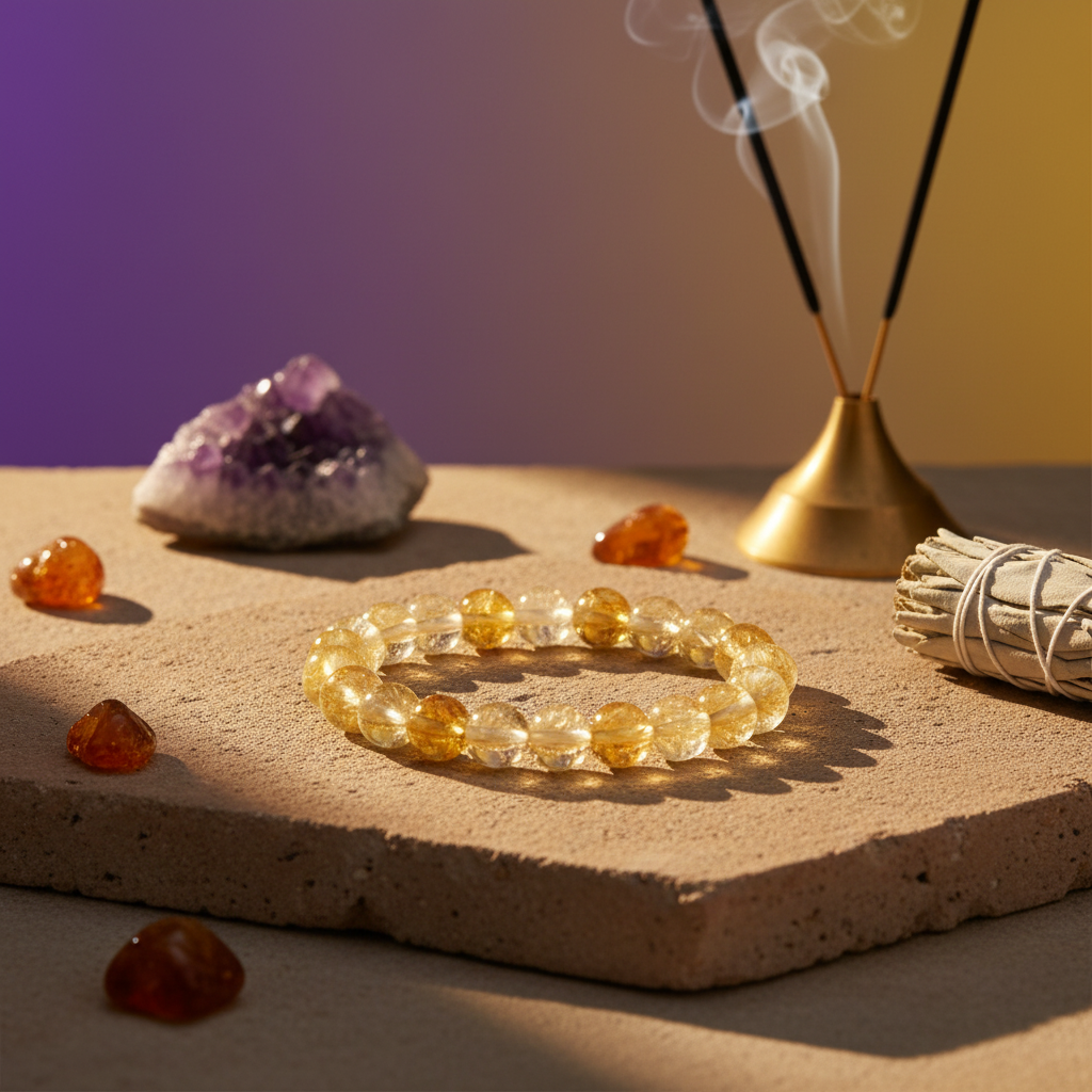 Natural Citrine Bracelet for Wealth, Confidence & Positivity