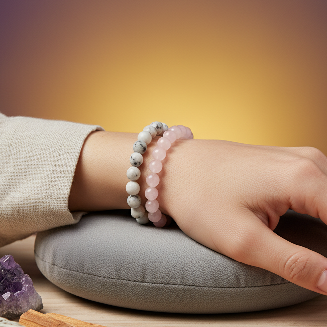Rose Quartz & Moonstone Bracelets