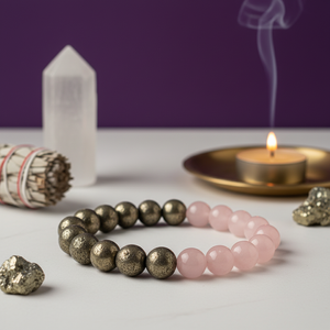 Rose Quartz & Pyrite Bracelet