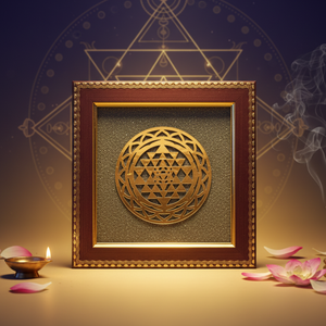 Shree Yantra Frame on Raw Pyrite