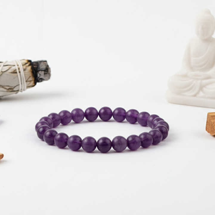Certified Amethyst Bracelet | For Stress Relief, Intuition & Positive Energy