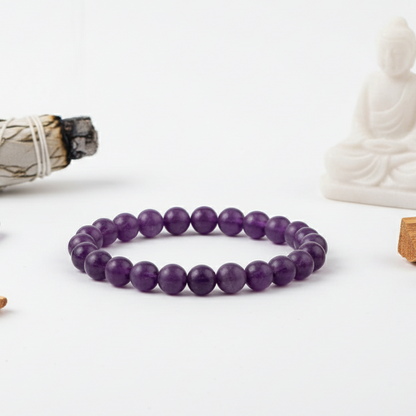Certified Amethyst Bracelet | For Stress Relief, Intuition & Positive Energy