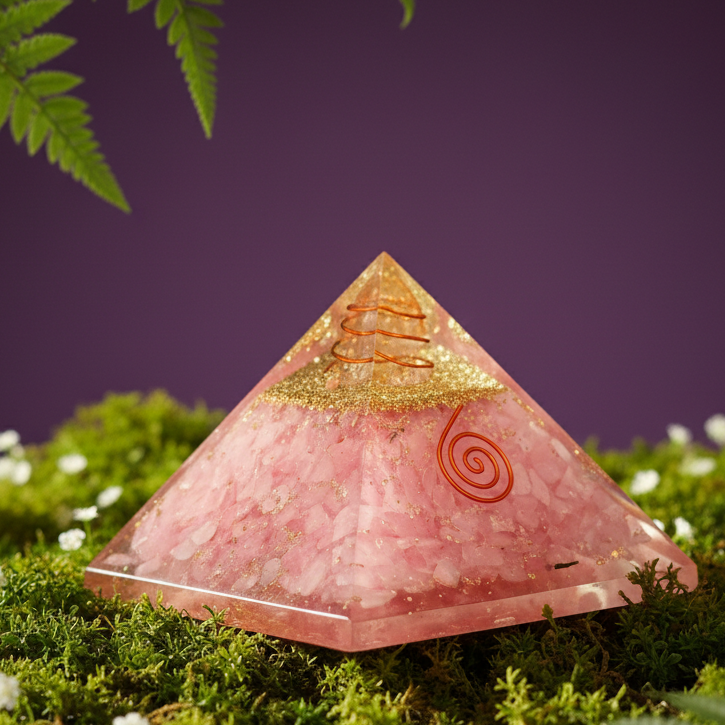 Rose Quartz Crystal Pyramid