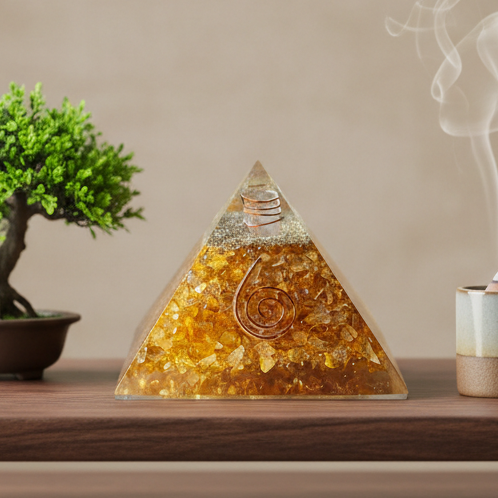 Citrine Stone Pyramid