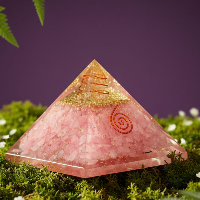 Rose Quartz Crystal Pyramid