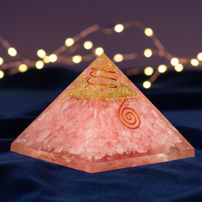 Rose Quartz Crystal Pyramid