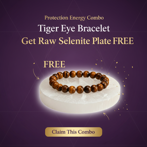 Tiger Eye Bracelet + Free Raw Selenite Plate