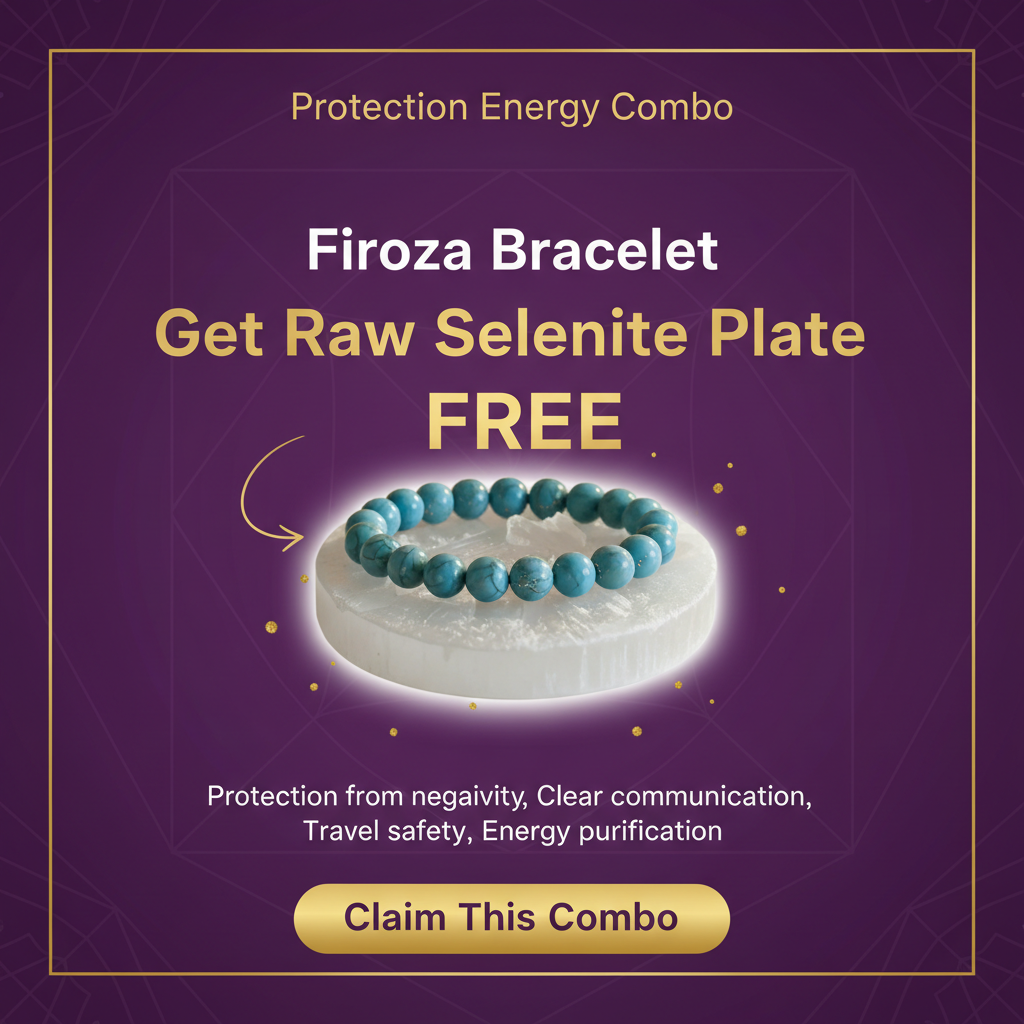 Firoza Bracelet + Free Raw Selenite Plate
